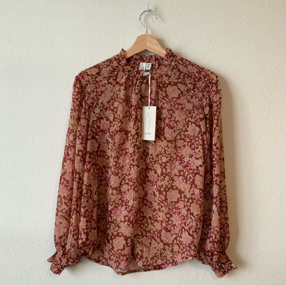 NWT Joie Floral Vintage Inspired Long Sleeve Blouse Size Small